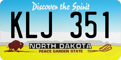 ND license plate KLJ351