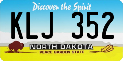 ND license plate KLJ352