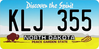 ND license plate KLJ355