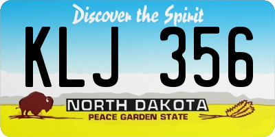 ND license plate KLJ356