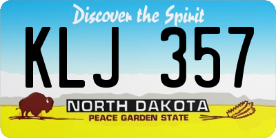 ND license plate KLJ357
