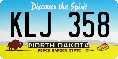 ND license plate KLJ358