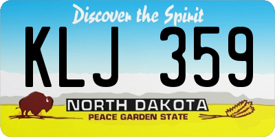 ND license plate KLJ359