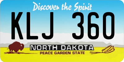 ND license plate KLJ360