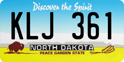 ND license plate KLJ361