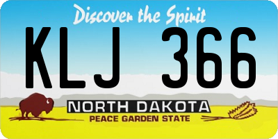 ND license plate KLJ366