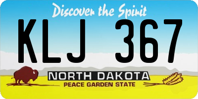 ND license plate KLJ367