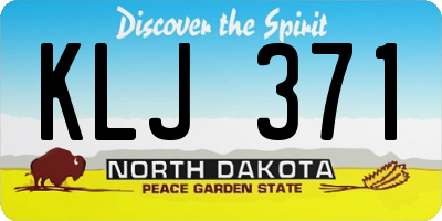 ND license plate KLJ371