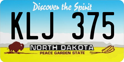 ND license plate KLJ375