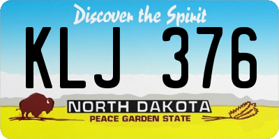 ND license plate KLJ376