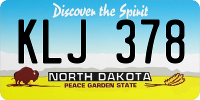 ND license plate KLJ378