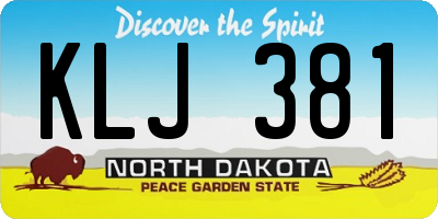 ND license plate KLJ381