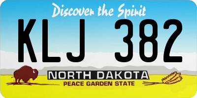 ND license plate KLJ382