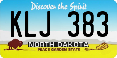 ND license plate KLJ383