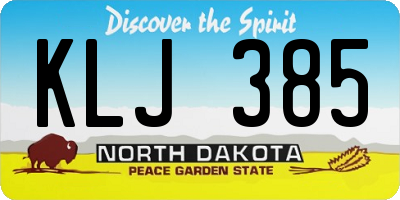 ND license plate KLJ385