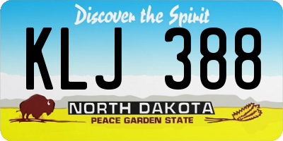 ND license plate KLJ388