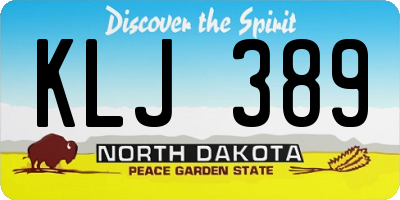 ND license plate KLJ389