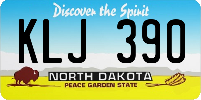 ND license plate KLJ390
