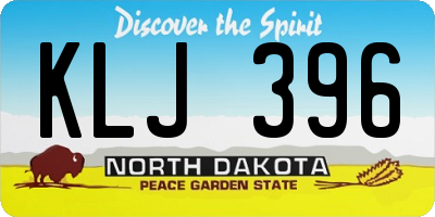 ND license plate KLJ396