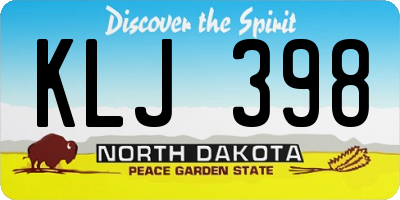 ND license plate KLJ398