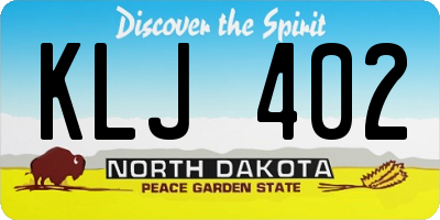 ND license plate KLJ402