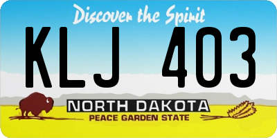 ND license plate KLJ403