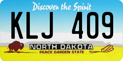 ND license plate KLJ409