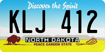 ND license plate KLJ412