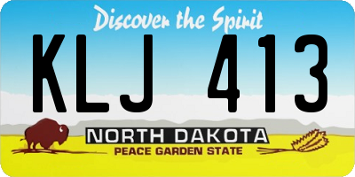 ND license plate KLJ413