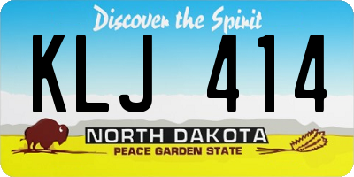 ND license plate KLJ414
