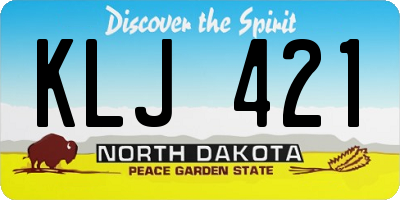 ND license plate KLJ421