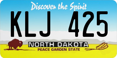 ND license plate KLJ425