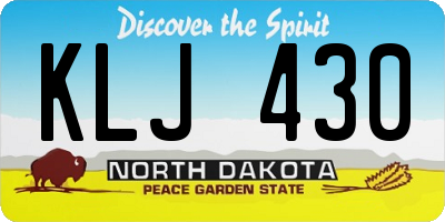 ND license plate KLJ430
