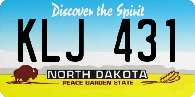ND license plate KLJ431