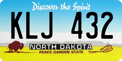 ND license plate KLJ432