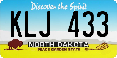 ND license plate KLJ433