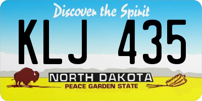 ND license plate KLJ435