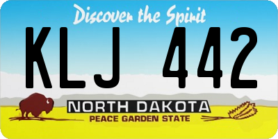 ND license plate KLJ442