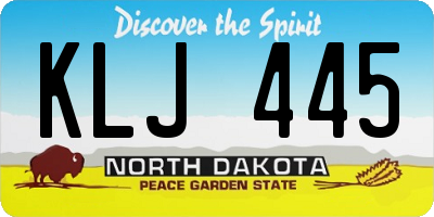ND license plate KLJ445