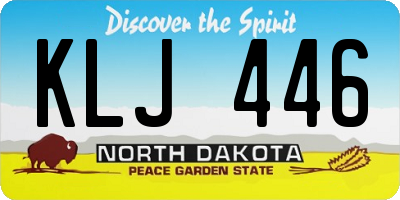 ND license plate KLJ446
