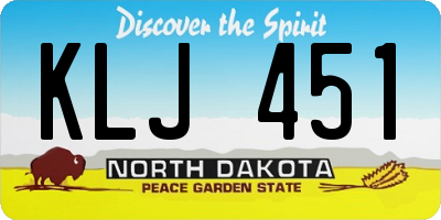 ND license plate KLJ451