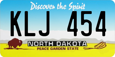 ND license plate KLJ454