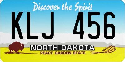 ND license plate KLJ456