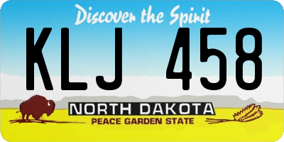 ND license plate KLJ458