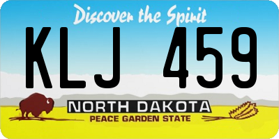 ND license plate KLJ459