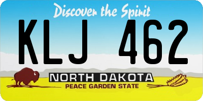 ND license plate KLJ462