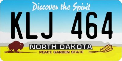 ND license plate KLJ464