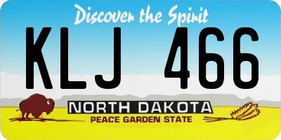 ND license plate KLJ466