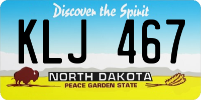 ND license plate KLJ467