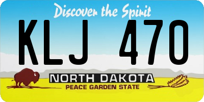 ND license plate KLJ470